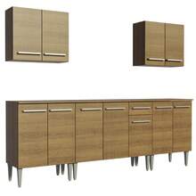 Cocina Integral Completa Modular Madesa 233cm Emilly King 01 Marron - Marrón - Ver 9