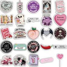 SCXXBSW 50 sztuk romantycznych, kreatywnych naklejek do czytania z kreskówek DIY, wodoodporne naklejki na bagaż i notes z gitarą