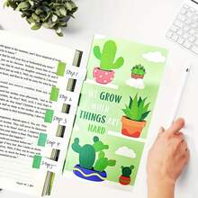 1 conjunto de notas adesivas de plantas de desenho animado, estilo fofo com padrão de chá com leite e frutas, notas adesivas para anotações manuais (adequadas para anotações diárias, cenário decorativo de manual)