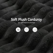 Nalupatio 1PCS Modern Cloud Sofa Bed – Corduroy Upholstered Lounge Chair, No Assembly Required, Plush Deep-Seated Sofa, For Living Room & Bedroom - 黑色 - 查看 6