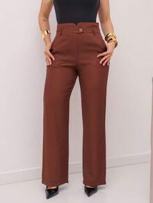 YING ZI Marrant Tailored Dress Pants - 鏽棕色 - 查看 4