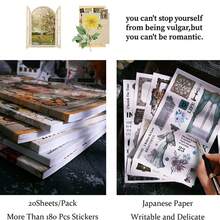 20 pezzi, Libro di adesivi decorativi in carta di alta qualità per il fai da te, adesivi in materiale autoadesivo per decorazioni fatte a mano, adesivi per la stagione del ritorno a scuola