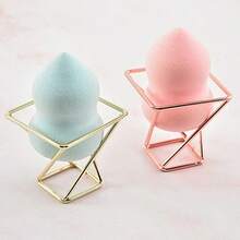 QY 4 Pcs Makeup Sponge Holder Beauty Sponge Holder Blender Drying Rack Makeup Blender Travel Case Egg Powder Puff Display Stand For Dresser And Vanity Gold And Rose Gold  8502 - 金色紅色綠色 - 查看 3