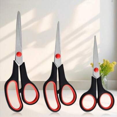 3 Piezas/Set Tijeras Multifuncionales de Acero Inoxidable, Tijeras de Oficina, Tijeras de Goma y Plástico para Sastre, Tijeras de Arte DIY, Tijeras de Papelería, Tijeras de Manualidades, Corte de Papel de Navidad, Corte de Embalaje de Navidad