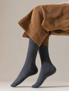 1/2/3/4/5双装女士保暖过膝袜,女士大腿袜,加厚保暖长筒袜,及膝袜,秋冬季舒适家居袜 - 彩色 - 查看 10