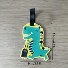 Pingente de etiqueta de bagagem de dinossauro fofo, identificador de bagagem de lembrança de viagem, decoração engraçada de bolsa de tubarão para pendurar, adequado para homens e mulheres como presentes