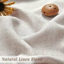 1 件日式简约优雅仿亚麻薄纱窗帘，遮光保暖柔软窗帘，适用于客厅、卧室、酒店