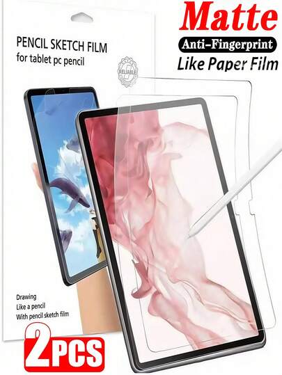 2 Adet Mat Kağıt Gibi Film Tablet Ekran Koruyucu Parlama Önleyici Parmak İzi Önleyici Görüşü Korur IPad Air Pro 11 13 5./6./7./8./9./10./11. 2025 2024 11 inç 13 inç / Galaxy Tab S9 S8 S7 S9FE S10+ S10 FE A9 A9+ S8+ S9+ 12.4 inç / Redmi ile Uyumlu / Matepad/Honor Office/Boyama Yazma Filmi Yumuşak Film Cam Olmayan