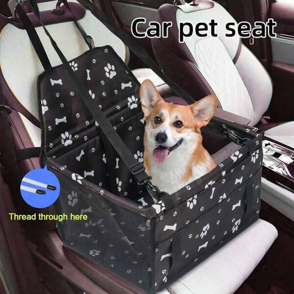 Asiento de carro para perro pequeño, asiento de carro para perro/mascota pequeño plegable mejorado, estructura de marco de PVC, elevador de asiento para mascotas para perros pequeños