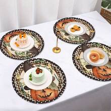 2pcs/4pcs/6pcs Pumpkin Face Pattern Silicone Coasters, Home Decor, Suitable For Halloween, Can Be Used As Halloween Gift, Halloween Decoration, Applicable To Dining Table, Coffee Bar, All Season Decoration, Washable Placemats, Room Decor, Coasters, Drink Mats, Drain Mats, Kitchen Dining Table Mats, Indoor/Outdoor Party Decoration, Home Decor, Ideal Gift