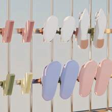 4pcs Multi-Function Clothes Hanger With Shoe Hooks, Drying Rack, Shoe Organizer Rack For Balcony, Anti-Wind Shoe Drying Rack, Laundry Drying Stand, Space-Saving Storage Rack, Indoor Outdoor Portable Clothes Hanging Rack - Multicolor - View 6