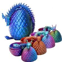 3D 打印龙惊喜蛋，行政龙坐立不安桌面玩具装饰万圣节饰品，复活节礼物家居装饰圣诞节坐立不安玩具成人礼物（里面的龙没有胡须） - 彩色 - 查看 4