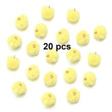 20/50 件可爱人造毛皮绒球珠，蓬松吊坠工艺珠，带铆钉细节和大孔，适合 DIY 珠宝制作、耳环、发饰和钥匙扣，可作为节日礼物赠送给家人和朋友 - 彩色 - 查看 20