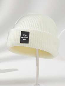 1 pieza Gorro de punto fino, suave y cómodo para otoño/invierno, adecuado para uso casual al aire libre, ideal para combinar con atuendos de otoño y como regalo