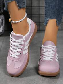 Women's Summer Casual Flat Soft Bottom Patchwork Color Sneakers, New Spring 2025 Collection - 紫色 - 查看 6