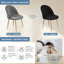 1 件银狐毛绒弹性餐椅套，可拆卸和机洗，家具装饰保护，秋冬面料，椅子套，不含椅子