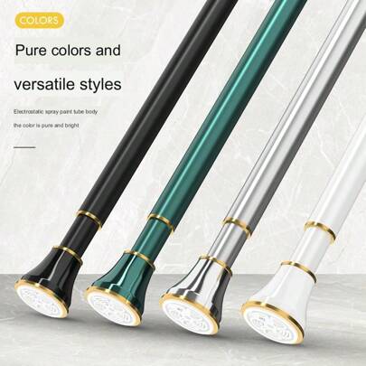 1pc Adjustable Retractable Tension Rod With Plastic Base + Stainless Steel Tube, Available In Black Gold, White Gold, Grey Gold, Green Gold, No Drilling Needed For Closet Rod, Shower Curtain Rod, Curtain Rod, Fits Wardrobe, Bathroom, Windows, Kitchenbedroom,Organizer,Organiser,Home Storage,White T Shirt Women,Black Pants Women,Ladies Winter Clothes,Dress,Winter Clothes For Ladies,Elegant Woman Dresses,White Shirt For Ladies,Long Sleeve,White Jumpsuit For Women,Spring Dresses For Women,Spring Outfits For Women,Spring,Spring Clothes,Minimalist,Summer Tops