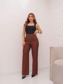 YING ZI Marrant Tailored Dress Pants - 鏽棕色 - 查看 1