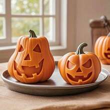 1 pieza Molde de silicona en forma de calabaza para velas, artículo decorativo de Halloween, DIY de jabón, yeso o resina para regalo creativo