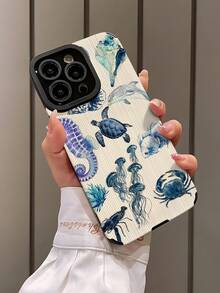 1 件全新蓝色外壳图案经典防摔软 TPU 手机壳适用于 Apple 和 15/15PLUS/15PRO/15PROMAX 防水防震防刮 - 彩色 - 查看 3
