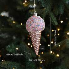 1pc Christmas Pink Pendant, Pink Cartoon Donut, Christmas Tree Decoration Pendant In The Shape Of A Bag Cake, Christmas Gift Home Decor Christmas Decorations Room Decor Winter