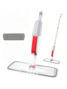 1 Set Microfiber Spray Mop For Hardwood Floors. Reusable Mop Base Suitable For Hardwood, Laminate, Vinyl And Tile Floors In Kitchen - Red and White - View 10
