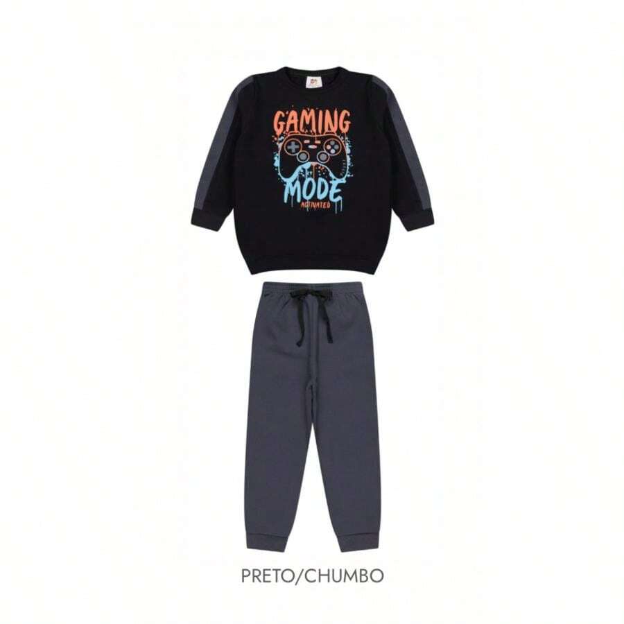 Boys' Fleece Tracksuit Set / Boys' Winter Set - 黑色 - 查看 1