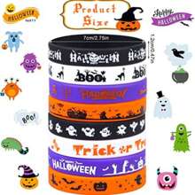3pcs/5pcs/10pcs Halloween Silicone Wristbands, Trick Or Treat Pumpkin Rubber Bracelets, Waterproof Halloween Party Favors, Random Delivery