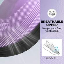 Women's Slip On Walking Shoes Hands Free Non-Slip Lightweight Gym Workout Casual Comfort Breathable Running Tennis SwiftSleek Fashion Sneakers - 紫色 - 查看 5