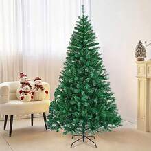 Green Artificial Christmas Tree, Holiday Christmas Tree, Indoor Christmas Decoration, Suitable For Office, Home, Shop, Party, Christmas Party Decor, Party Holiday Decoration - متعدد الألوان - مشاهدة 1