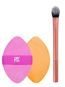 Real Techniques Precision Perfection Duo, Viral Kitten Paw Concealer Brush & Dual-Sided Powder Puff For Powder & Foundation, Travel Friendly Makeup Brush Set, Cruelty-Free, 2 Pieces Set,Brush Set,Makeup Brush Kit,Make Up Brush Set,Make Up Set Complete,Makeup Brush Set,Complete Makeup Kit,Brush Kit,Brushes Makeup Set,Makeup Gift Set,Set - Hot Pink - View 1