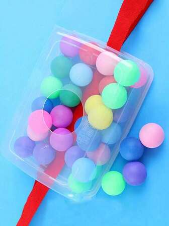 2 款摇球游戏/母鸡下蛋游戏道具 1 盒 1 根橡皮筋 30 个随机颜色摇球，有趣的家庭室内外游戏婚礼周年生日派对用品装饰礼物创意、公司聚会和团队建设活动增强同事之间的关系