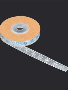 10Yard White And Light Blue Snowflake Ribbons Christmas Ribbon For Crafts Making Gift Wrapping Winter Holiday Xmas Decor Blue Sheer Wired Ribbon For Christmas Tree Garland, Winter Wreath Bows, Gift Wrapping, Home Decor Christmas Decorations Room Decor