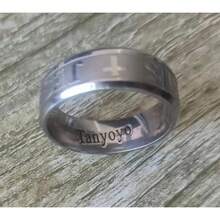 Tanyoyo 8MM Stainless Steel Jesus Cross Ring Silver Size 6-14 - 11 - Xem 5