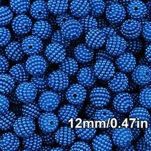 12mm Cuentas de bola de mora, cuentas sueltas redondas de plástico ABS de color mezclado tipo caramelo para hacer joyas y manualidades - bolas de arándano - Ver 18