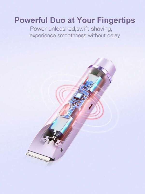 Multifunctional Shaver Rechargeable Electric Hair Removal Trimmer For Men And Women - Dual Head Shaver With USB Charging, Safe And Painless Wet And Dry Use 400mah