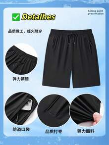 Men's Bermuda Shorts Kit Plus Size G1 G2 G3 G4 Polyamide Ice Silk Gym Elastane Casual Quick Dry - 灰 - 查看 3