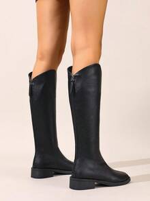 2025新款尖头高筒靴女高筒马靴低跟西部靴小巧超软过膝靴