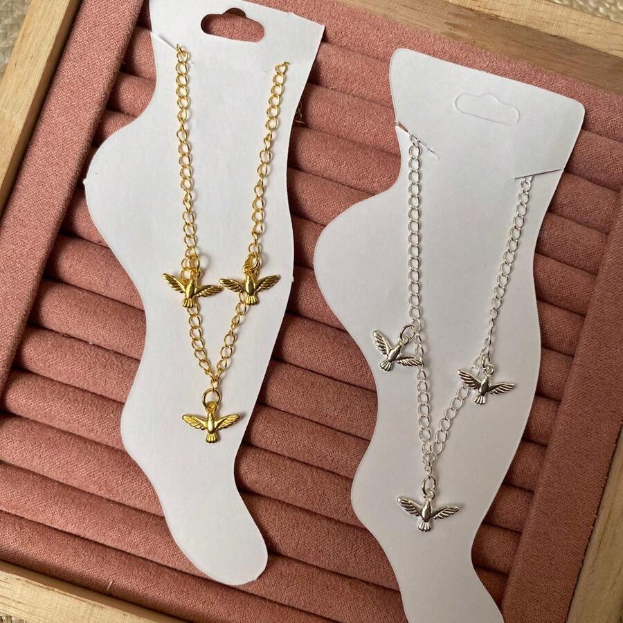 Tornozeleira Espirito Santo Folheado - Dourado - Visão 1