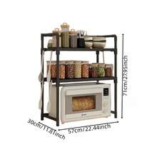 Multi-Tier Floor Standing Kitchen Storage Rack, Microwave Oven Shelf, Spice & Miscellaneous Organizer - Multicolor - View 7