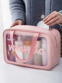 1 件女士大容量便携式旅行洗漱包,适用于化妆和浴室必需品,复古化妆刷收纳,奢华多口袋化妆包,可爱 PU 皮革防水便携式化妆刷收纳洗漱包夏季旅行,度假屋浴室装饰节日化妆品收纳包浴室配件返校 - 彩色 - 查看 2