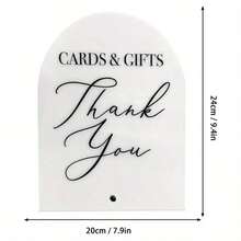Acrylic Arch Sign – Display "CARDS & GIFTS" & "Thank You" Elegantly! Perfect For Weddings, Parties, Events Or Home Decor – Stylish Acrylic Decorative Sign For Greeting Card Areas, Gift Tables & Event Styling