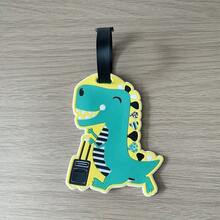 Pingente de etiqueta de bagagem de dinossauro fofo, identificador de bagagem de lembrança de viagem, decoração engraçada de bolsa de tubarão para pendurar, adequado para homens e mulheres como presentes