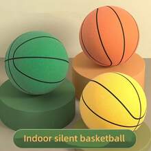 Balón de baloncesto silencioso de 7.09" - Pelota de entrenamiento sin ruido de alto rebote, apta para uso en interiores, material de TPU duradero, regalo perfecto para Navidad, Acción de Gracias y Halloween (naranja/azul/amarillo), accesorios de baloncesto, equipo deportivo de interior, equipo deportivo moderno, textura suave