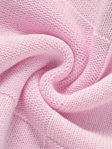 Customizable Embroidered Name Casual Minimalist Children's Knitted Blanket, Baby Blanket, Thick Throw Blanket - Light Pink - View 6