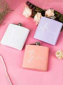 Personalized Women's Hip Flask | Customized Women's Hip Flask | Laser Engraved Hip Flask | Engraved Women's Hip Flask | Bridal Party Gift | Bridesmaid Gift - Multicolor - View 6