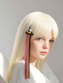 Adorable conjunto de accesorios para el cabello con temática de Halloween - Incluye diseños de castillo, sombrero de bruja, araña, gato negro y calabaza en un esquema de colores morado, naranja y negro. Ya sea para una fiesta o para ir a pedir dulces, ¡este conjunto te convertirá en la estrella del espectáculo!