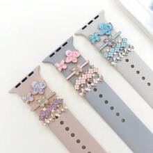 4pcs Universal Silicone Watch Band Decoration Ring, Decoration Studs, Suitable For Apple Watch - Multicolor - View 8