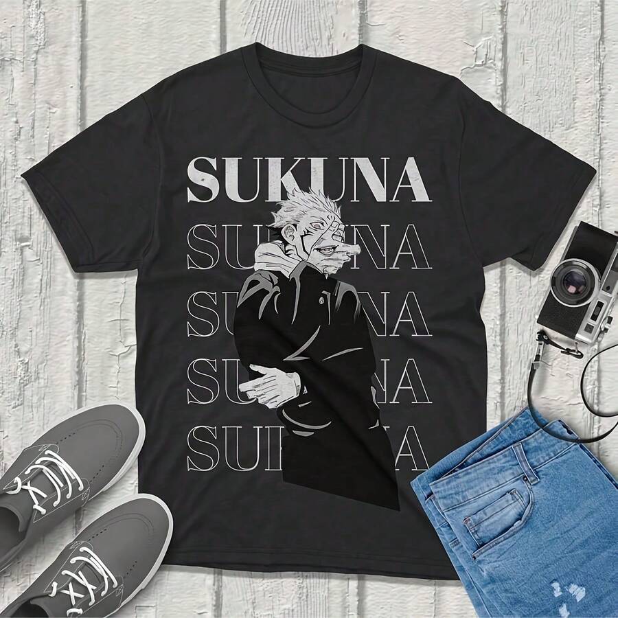 Sukuna Ryo T-Shirt Vintage Streetwear Pm Quality Rel Featuring Your Favorite Characters! Perfect A2 - Đen 10 - Xem 1