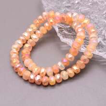 20 Stücke/Beutel 6x8mm facettierte Glasperlen in Macaronfarben für Schmuckherstellung, Sommerfarben, DIY Halskette, Handyketten, Raumperlen